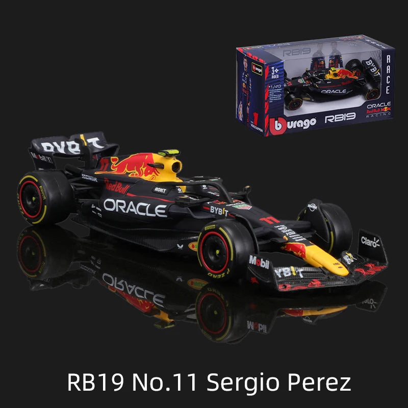 Bburago 1:43 2024 F1 Ferrari McLaren Model with Helmet Alloy Miniature Diecast Formula Racing Car Toy MCL38 W15 SF24 RB20 A524
