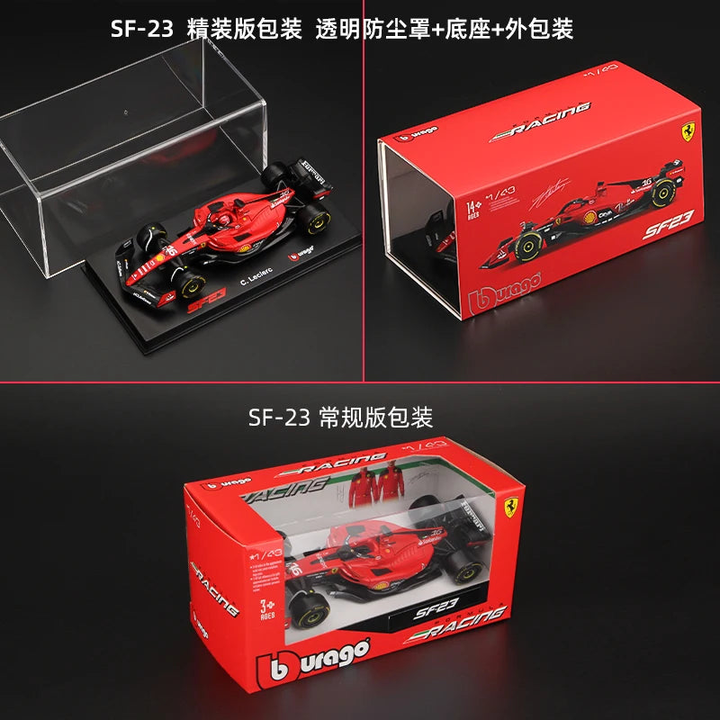 Bburago 1:43 2024 F1 Ferrari McLaren Model with Helmet Alloy Miniature Diecast Formula Racing Car Toy MCL38 W15 SF24 RB20 A524