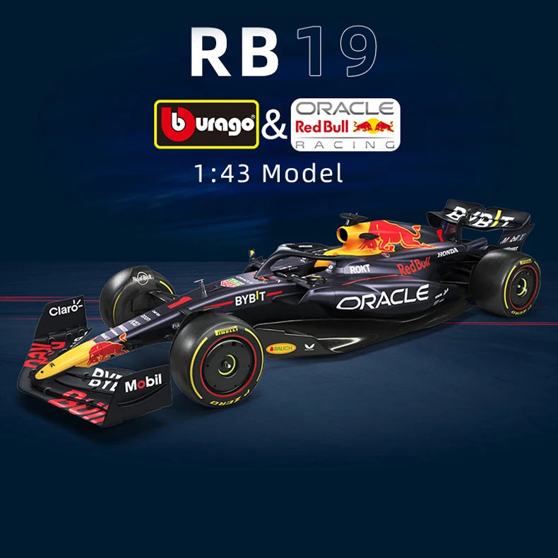 Bburago 1:43 2024 F1 Ferrari McLaren Model with Helmet Alloy Miniature Diecast Formula Racing Car Toy MCL38 W15 SF24 RB20 A524
