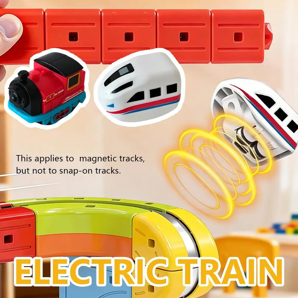 Magnetic Rail Car Cube Toys DIY Building Blocks Educational Toys Magical Track Train Construction Kids Children Gifts