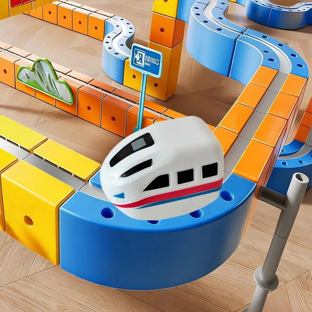 Magnetic Rail Car Cube Toys DIY Building Blocks Educational Toys Magical Track Train Construction Kids Children Gifts